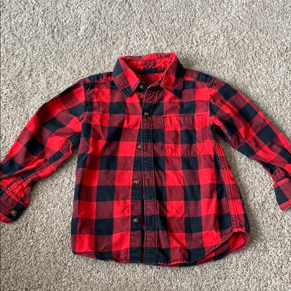 Carters button up buffalo check shirt